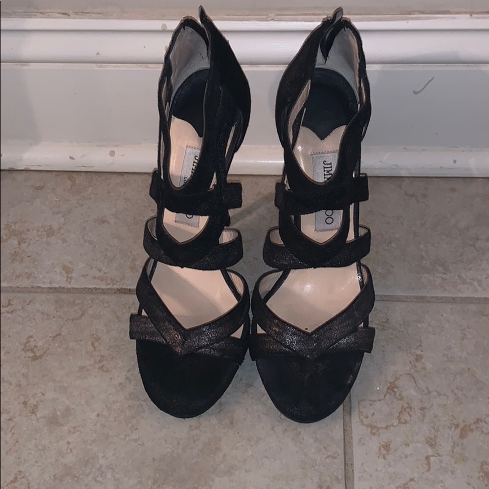 Jimmy Choo strappy heels.
